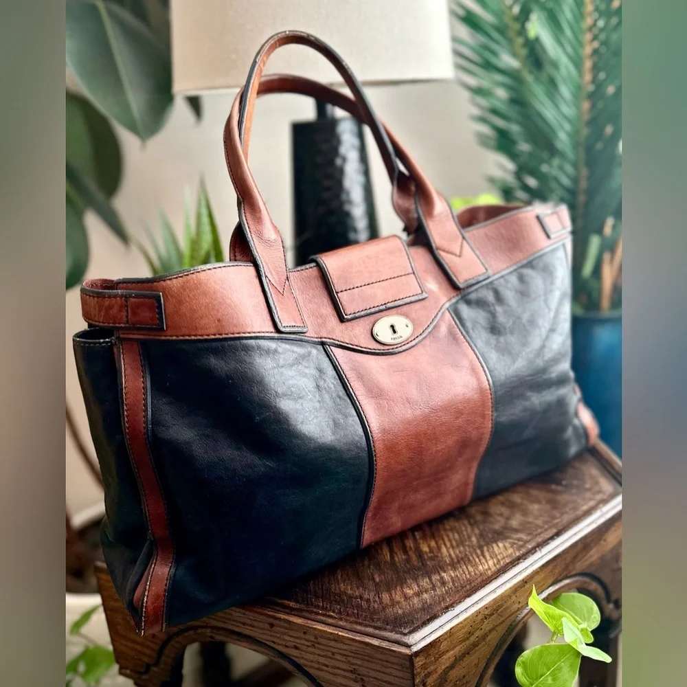 Fossil Vintage Reissue Weekender Leather Tote - Picture 4 of 6